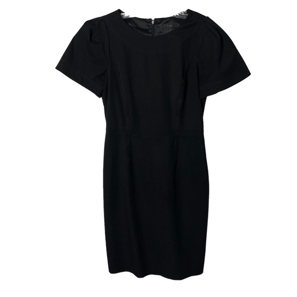 🌺J. CREW Little Black Dress in Heavy Cotton Cap Sleeve Sheath Dress Size 6🌺 - Picture 1 of 4